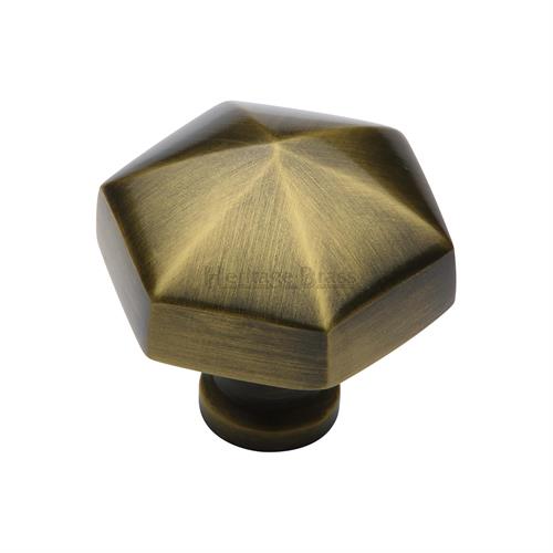 Heritage Brass C2238-AT Cabinet Knob Hexagon Design 32mm Antique finish