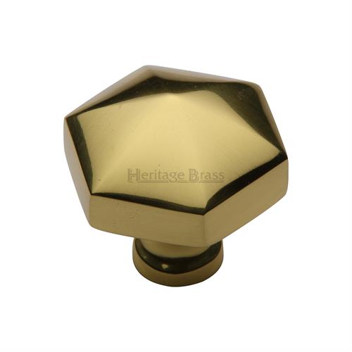 Heritage Brass C2238-PB Cabinet Knob Hexagon Design 32mm Polished Brass finish