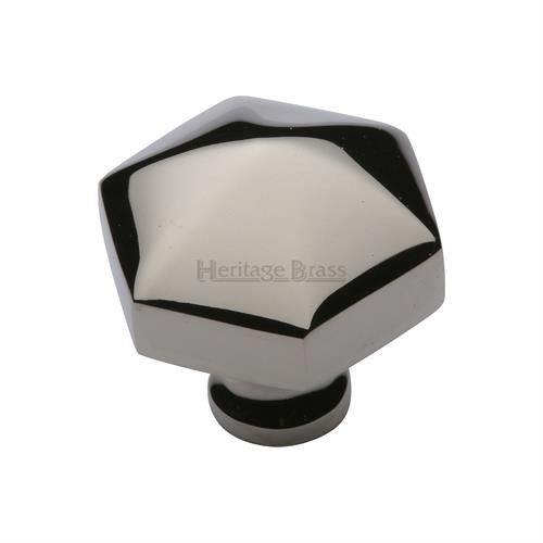 Heritage Brass C2238-PNF Cabinet Knob Hexagon Design 32mm Polished Nickel finish