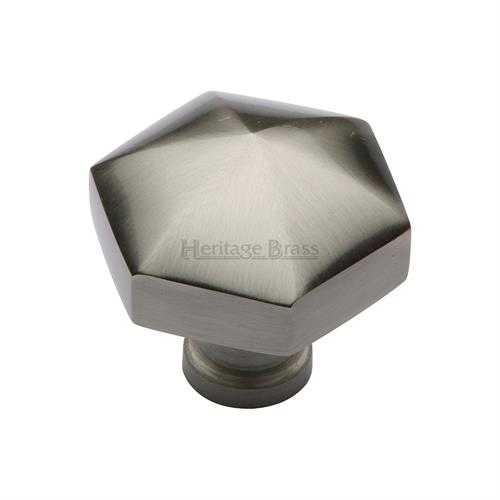 Heritage Brass C2238-SN Cabinet Knob Hexagon Design 32mm Satin Nickel finish