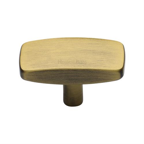 Heritage Brass C3384 47-AT Cabinet Knob Rectangular Design 47mm Antique Brass finish