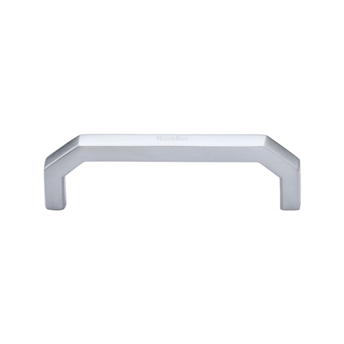 Heritage Brass C3465 102-SC Cabinet Pull Hex Angular Design 102mm CTC Satin Chrome Finish