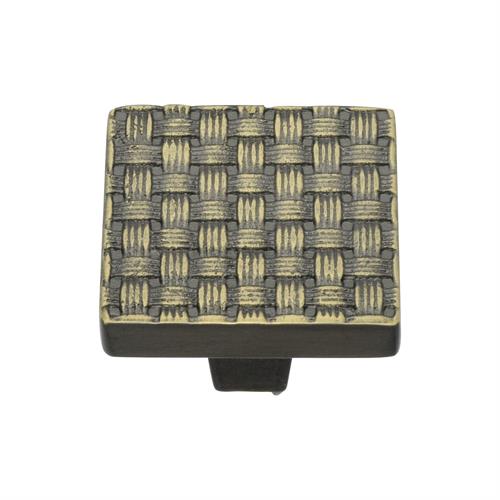 Heritage Brass C3631 32-AB Cabinet Knob Square Weave Design 32mm Aged Brass finish