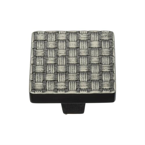 Heritage Brass C3631 32-AN Cabinet Knob Square Weave Design 32mm Aged Nickel finish