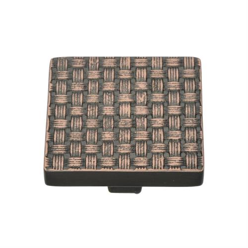 Heritage Brass C3631 38-AC Cabinet Knob Square Weave Design 38mm Aged Copper finish