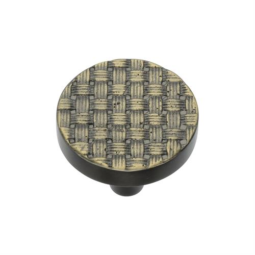 Heritage Brass C3675 32-AB Cabinet Knob Round Weave Design 32mm Aged Brass finish
