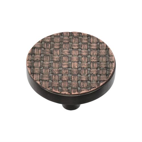 Heritage Brass C3675 38-AC Cabinet Knob Round Weave Design 38mm Aged Copper finish
