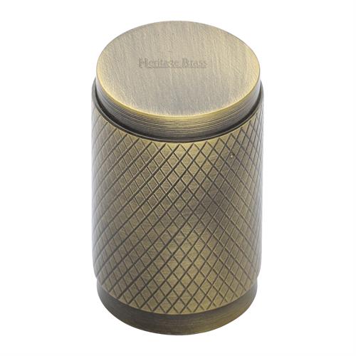 Heritage Brass C3840-AT Cabinet Knob Cylindric Knurled Design 21mm Antique Brass finish