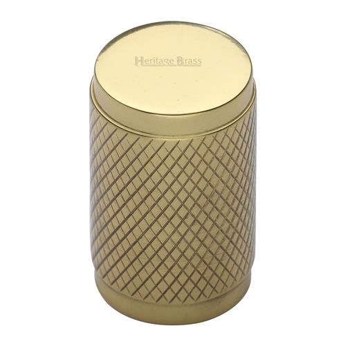 Heritage Brass C3840-PB Cabinet Knob Cylindric Knurled Design 21mm Polished Brass finish