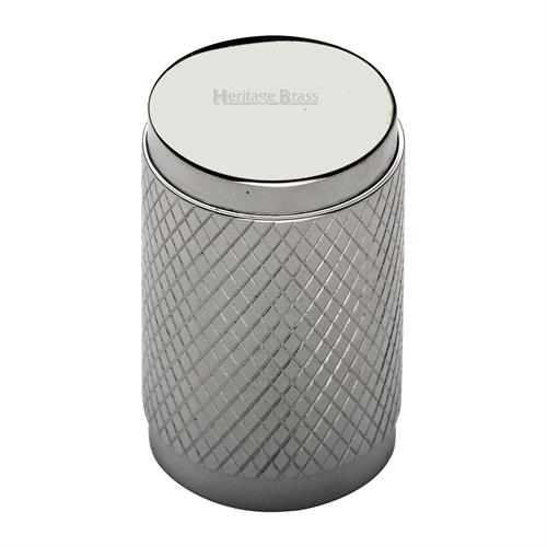 Heritage Brass C3840-PNF Cabinet Knob Cylindric Knurled Design 21mm Polished Nickel finish