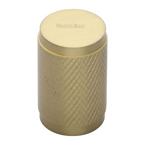 Heritage Brass C3840-SB Cabinet Knob Cylindric Knurled Design 21mm Satin Brass finish