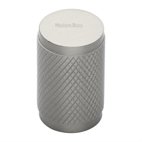 Heritage Brass C3840-SN Cabinet Knob Cylindric Knurled Design 21mm Satin Nickel finish