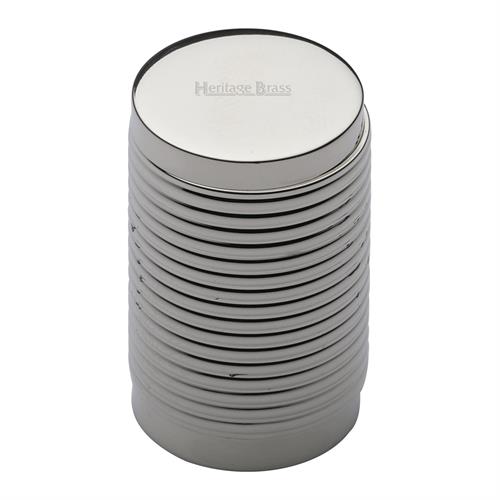 Heritage Brass C3850-PNF Cabinet Knob Cylindric Ribbed Design 21mm Polished Nickel finish