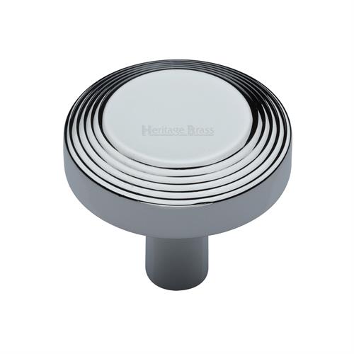 Heritage Brass C3956 38-PC Cabinet Knob Ridge Design 38mm Polished Chrome finish