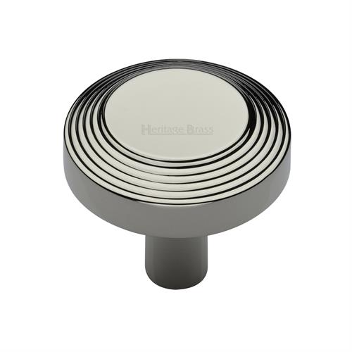 Heritage Brass C3956 38-PNF Cabinet Knob Ridge Design 38mm Polished Nickel finish