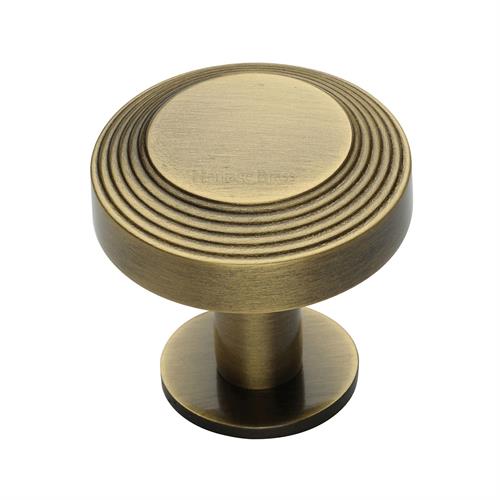 Heritage Brass C3958 38-AT Cabinet Knob Ridge Design with Rose 38mm Antique Brass finish