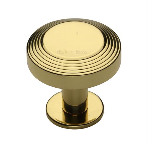 Heritage Brass C3958 32-PB Cabinet Knob Ridge Design with Rose 32mm Polished Brass finish