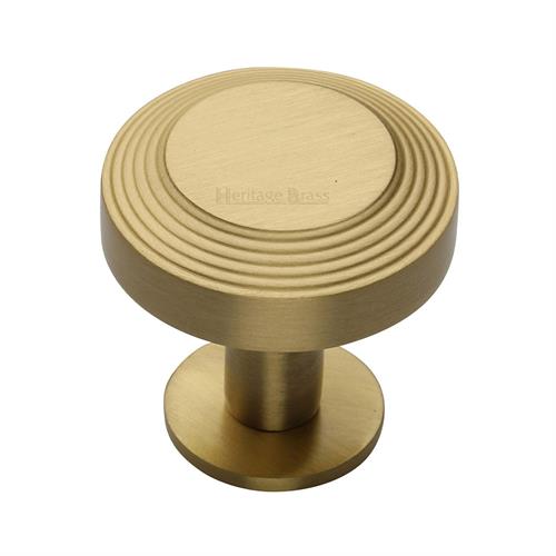 Heritage Brass C3958 32-SB Cabinet Knob Ridge Design with Rose 32mm Satin Brass finish