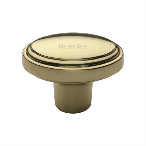Heritage Brass C3975-PB Cabinet Knob Stepped Oval Design 41mm Polished Brass finish