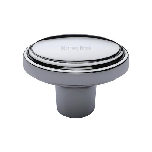 Heritage Brass C3975-PC Cabinet Knob Stepped Oval Design 41mm Polished Chrome finish