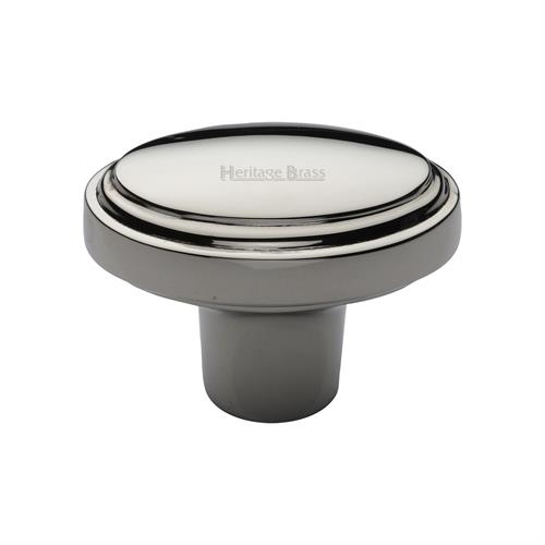 Heritage Brass C3975-PNF Cabinet Knob Stepped Oval Design 41mm Polished Nickel finish