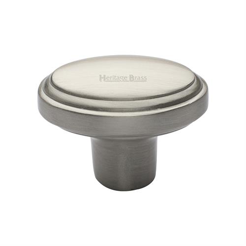 Heritage Brass C3975-SN Cabinet Knob Stepped Oval Design 41mm Satin Nickel finish