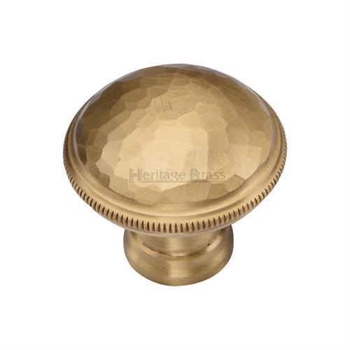 Heritage Brass C4545-SB Cabinet Knob Hand Beaten Design 32mm Satin Brass finish