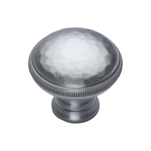 Heritage Brass C4545-SC Cabinet Knob Hand Beaten Design 32mm Satin Chrome finish