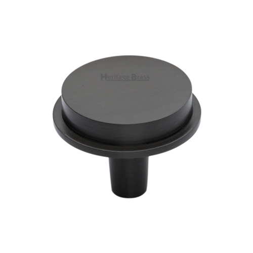Heritage Brass Flat Round Knob Design 32 mm Matt Bronze