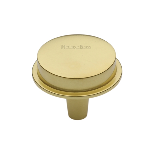 Heritage Brass Flat Round Knob Design 32 mm Polished Brass