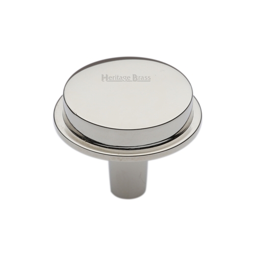Heritage Brass Flat Round Knob Design 32 mm Polished Nickel finish C4592 32-PNF