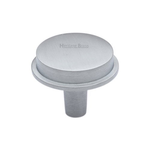 Heritage Brass Flat Round Knob Design 32 mm Satin Chrome finish C4592 32-SC