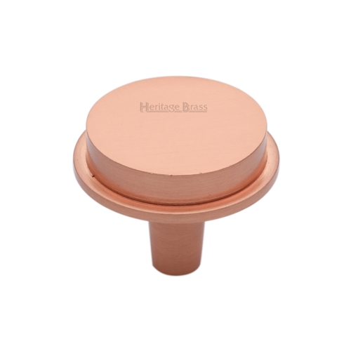 Heritage Brass Flat Round Knob Design 32 mm Satin Rose Gold finish C4592 32-SRG
