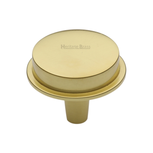 Heritage Brass Flat Round Knob Design 38 mm Polished Brass
