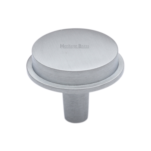 Heritage Brass Flat Round Knob Design 38 mm Satin Chrome finish C4592 38-SC