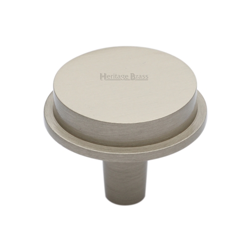 Heritage Brass Flat Round Knob Design 38 mm Satin Nickel