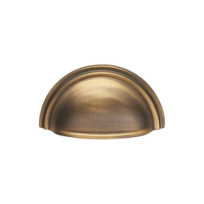 Fingertip C47AB Ftd Victorian Cup Pull 76Mm C/C Antique Brass