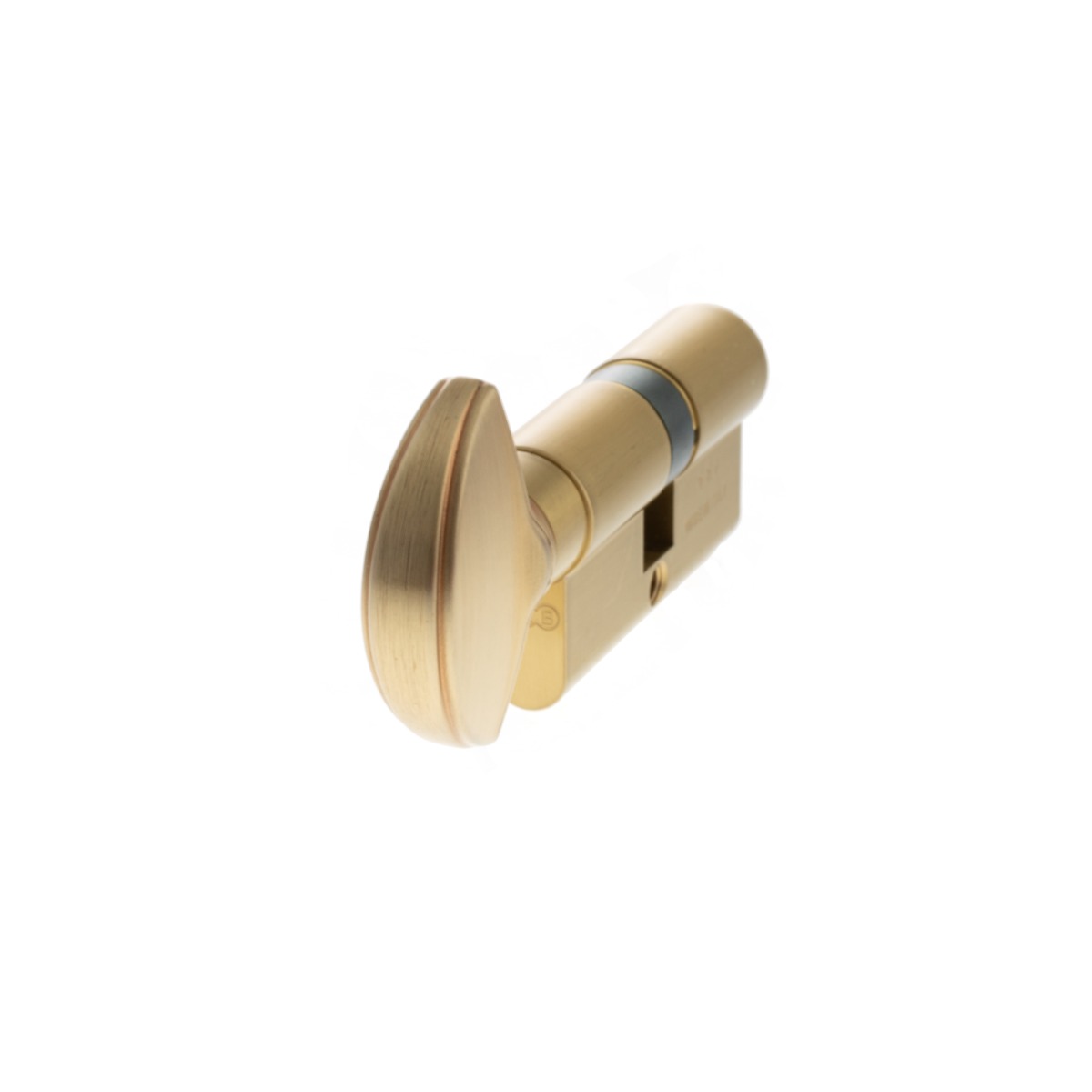 AGB Euro Profile 5 Pin Cylinder Key to Turn 30-30mm (60mm) - Satin Brass C620082525