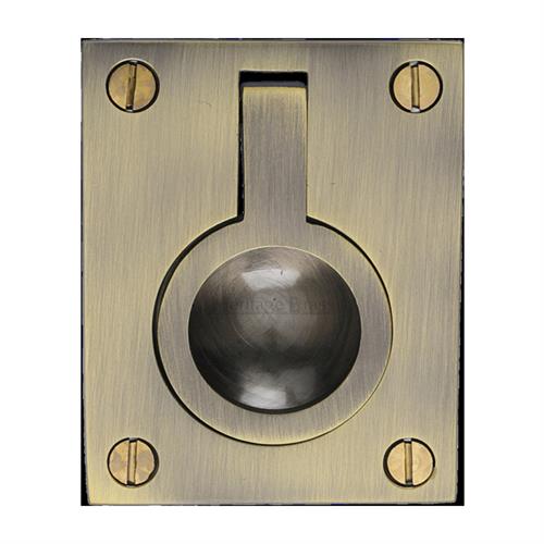 Heritage Brass C6337 50-AT Cabinet Pull Flush Ring Design 50mm Antique Brass finish