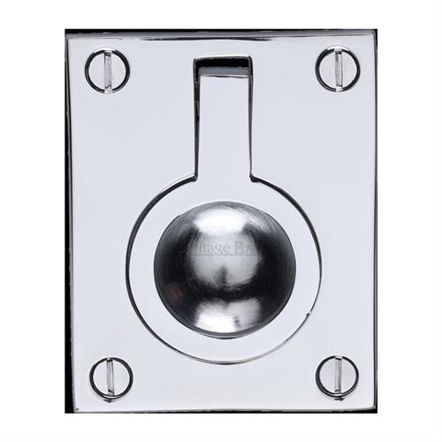 Heritage Brass C6337 50-PC Cabinet Pull Flush Ring Design 50mm Polished Chrome finish