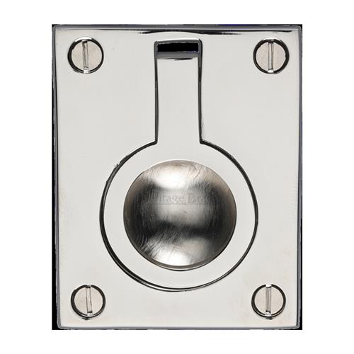 Heritage Brass C6337 50-PNF Cabinet Pull Flush Ring Design 50mm Polished Nickel finish
