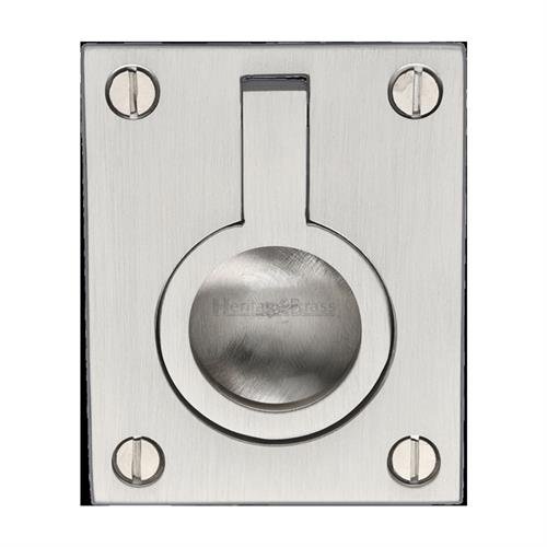 Heritage Brass C6337 50-SN Cabinet Pull Flush Ring Design 50mm Satin Nickel finish