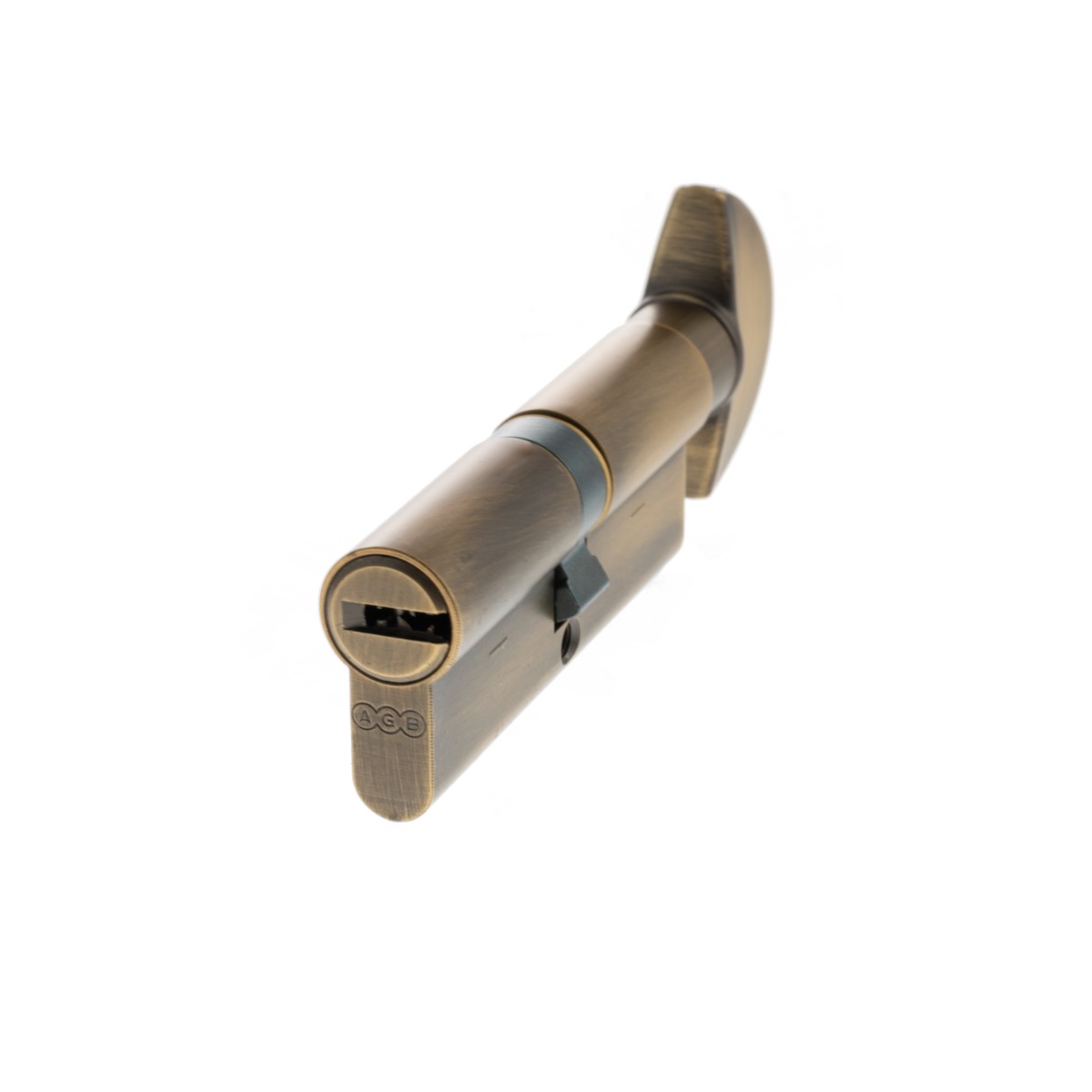 AGB Euro Profile 15 Pin Cylinder Key to Turn 40-40mm (80mm) - Matt Antique Brass CA20723535