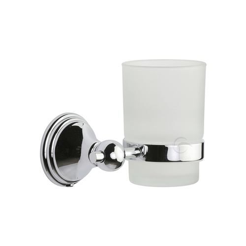 M.Marcus CAM-TUMBLER-PC Single tumbler holder with frosted glass Polished Chrome