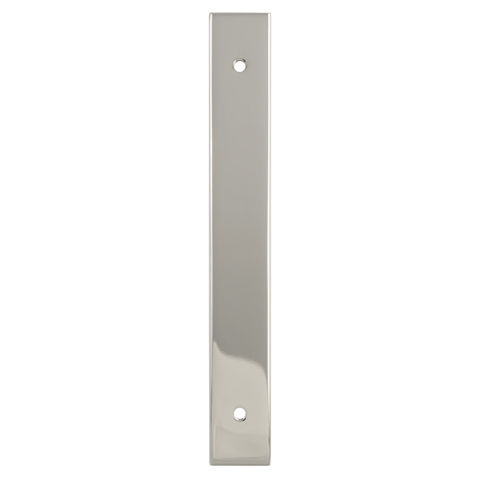 Rectangular Cabinet Pull Backplate-Polished Nickel-168x22x3mm - 128mm c/c AWBP128PN by Alexander and Wilks