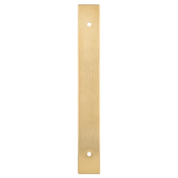 Rectangular Cabinet Pull Backplate-Satin Brass PVD-168x22x3mm - 128mm c/c AWBP128SBPVD by Alexander and Wilks