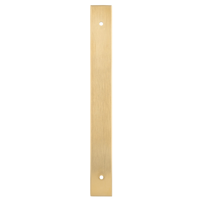 Rectangular Cabinet Pull Backplate-Satin Brass PVD-200x22x3mm - 160mm c/c AWBP160SBPVD by Alexander and Wilks