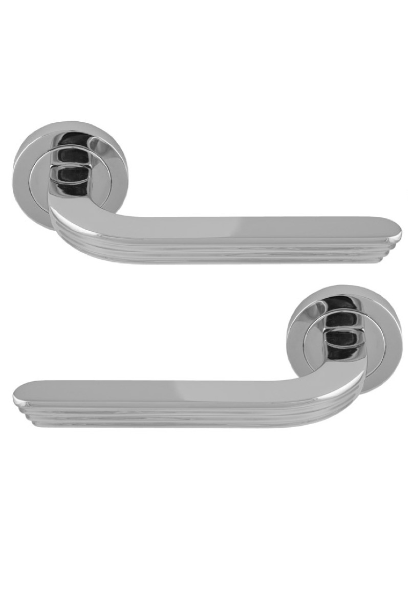 Manital Cloud Door Handle on Rose - Polished Chrome