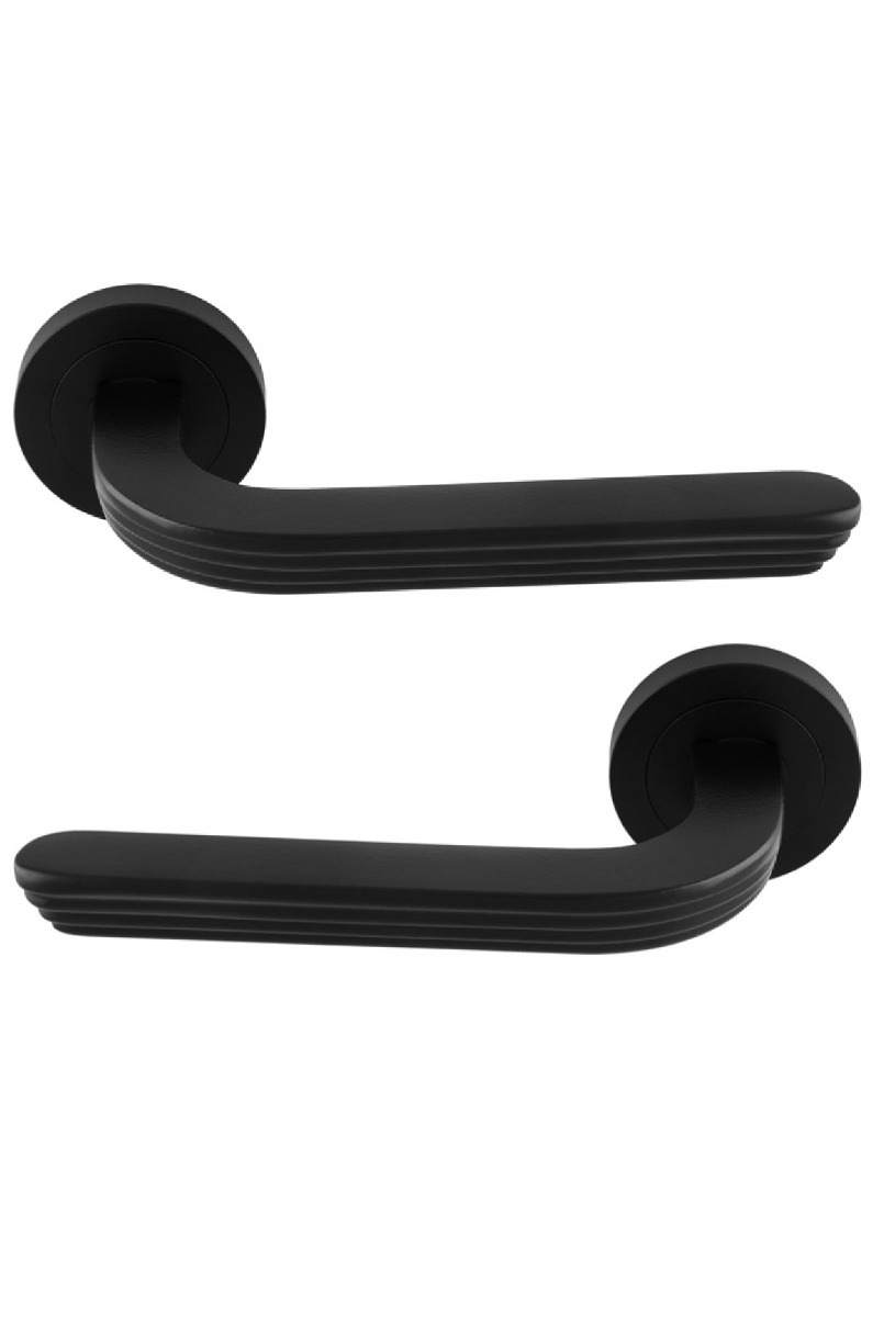 Manital Cloud Door Handle on Rose - Matt Black
