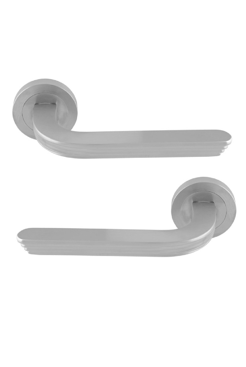 Manital Cloud Door Handle on Rose - Satin Chrome